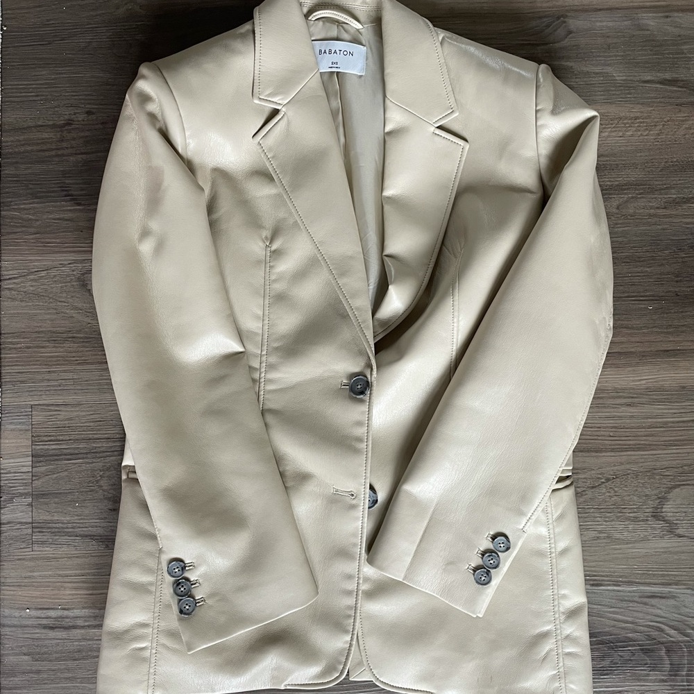 Babaton leather blazer